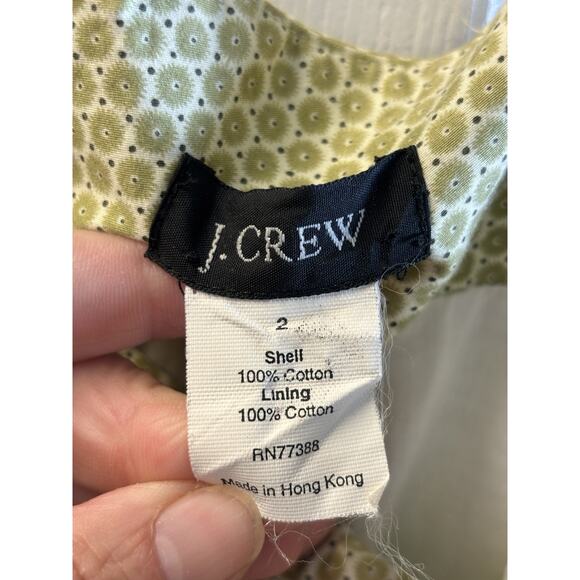J Crew Green And White Twee Sheath Dress Size 2 - Picture 5 of 8